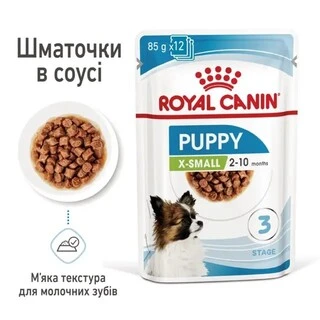 ПАК.Вологий корм для щенят Royal Canin Xsmall Puppy 12 шт по 85 г