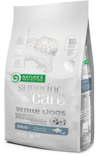 Сухой беззерновой корм для собак Nature's Protection Superior Care White Dogs  1.5 кг