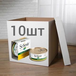 ПАК. Корм для собак Schesir Chicken with Ham Can влажный с куриицей и ветчиной 10шт по  150 гр