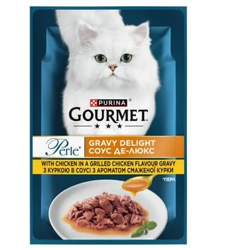 ПАК Влажный корм для кошек Gourmet Perle Duo с куриным филе 26 шт по 85г