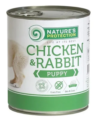 Влажный корм для щенков всех пород с курятиной и крольчатиной Nature's Protection Puppy chicken &amp;amp; rabbit 400г