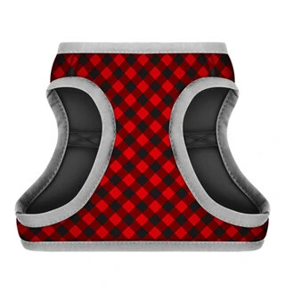 М'яка шлея для собак WAUDOG Clothes з QR паспортом, малюнок "Шотландка червона", S2, В 46-50 см, С 43-45 см