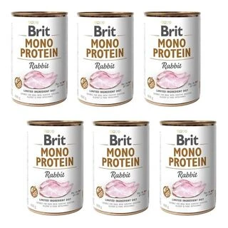 ПАК. Консервований монопротеїновий корм для собак Brit Mono Protein з кроликом, 6 шт по 400 г