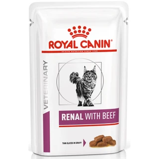 ПАК.Консервированный корм Royal Canin Renal Feline Beef Pouches 12шт по 85 гр.