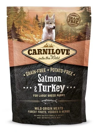 Сухий корм для цуценят великих порід Carnilove Salmon &amp; Turkey Large Breed Puppy 1.5 кг (8595602508853)