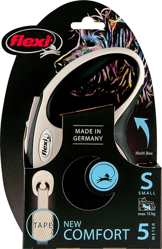 Поводок-рулетка Flexi New Comfort S стрічка 5 м Чорний