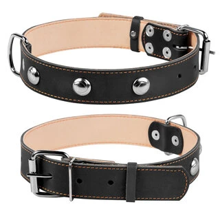 Нашийник "CoLLaR" подвійний з прикрасами (ширина 35мм, довжина 48-63см), чорний
