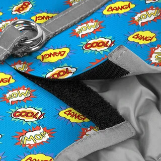 М'яка шлея для собак WAUDOG Clothes з QR паспортом, малюнок "ВАУ", S1, В 40-45 см, С 29-31 см