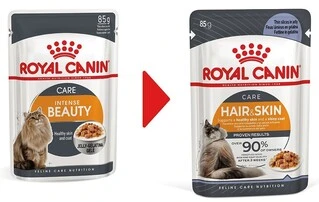 ПАК.Вологий корм для дорослих кішок Royal Canin HAIR&amp;SKIN IN JELLY (Желе) підтримка здоров'я шкіри та вовни 12шт по 85 г