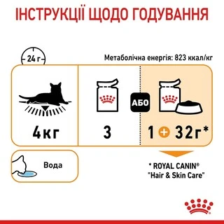 ПАК.Вологий корм для дорослих кішок Royal Canin HAIR&amp;SKIN IN JELLY (Желе) підтримка здоров'я шкіри та вовни 12шт по 85 г