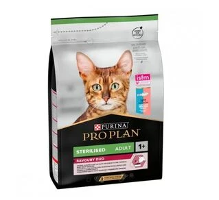 Сухой корм для стерилизованных кошек Purina Pro Plan Sterilised Adult 1+ Savoury Duo с треской и форелью 3 кг