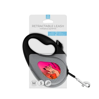 Поводок-рулетка для собак WAUDOG R-leash, малюнок "Конотопські магічні війська", M, до 25 кг, 5 м, світловідбиваюча стрічка чорний