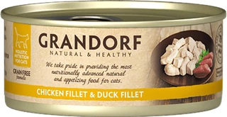 Упаковка влажного корма для котов Grandorf Куриная грудка с утиным филе 6 шт по 70 г