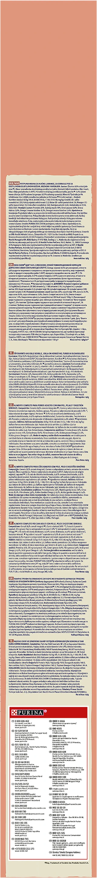 Сухой полнорационный корм Purina Dog Chow для взрослых собак склонных к аллергии с лососем 14 кг