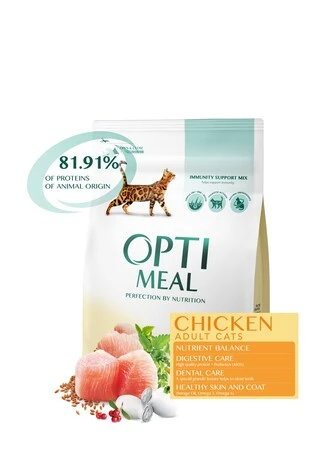 Сухой корм Optimeal для взрослых кошек со вкусом курицы 200 г