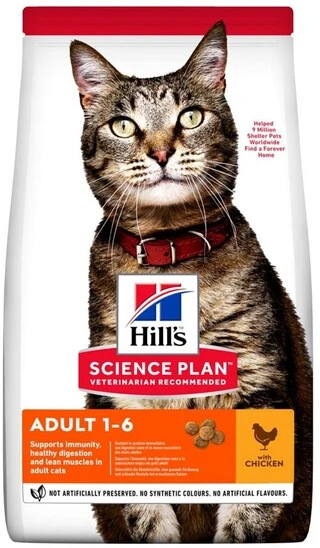 Сухой корм для взрослых кошек Hill's Science Plan Adult с курицей 1.5 кг