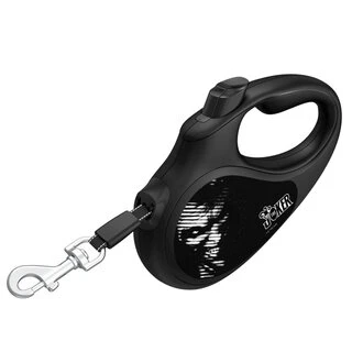 Поводок-рулетка для собак WAUDOG R-leash, малюнок "Джокер Чорний", L, до 50 кг, 5 м, світловідбиваюча стрічка, чорний