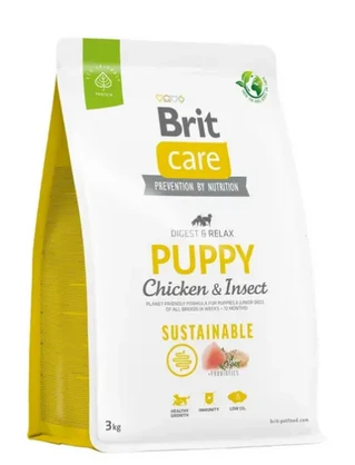 Сухий корм для цуценят Brit Care Dog Sustainable Puppy | (курка та комахи) 3 кг