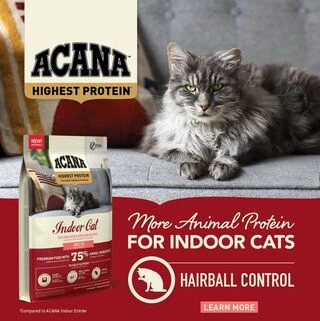 Корм для котов всех пород ACANA HIGHEST PROTEIN INDOOR CAT 1.8KG с уткой, курицей и яйцами