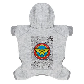 Комбінезон для собак WAUDOG Clothes, малюнок "Чудо-жінка комікс", софтшелл, M35, B 54-60 см, С 34-40 см