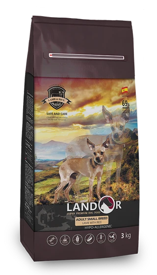 Сухий корм Landor (Ландор) для дорослих собак дрібних порід з ягням 15кг