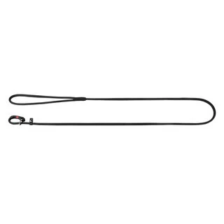 Повідок-удавка для собак шкіряний WAUDOG Soft, круглий, Д 8 мм, Дл 135 см, чорний