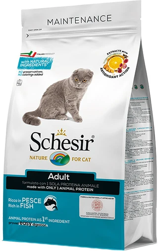 Сухий монопротеїновий корм для дорослих котів Schesir Cat Adult Fish з рибою 3 кг (2 шт по 1,5 кг)