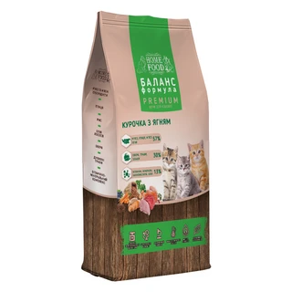 Полнорационный сухой корм для котят Home Food курочка с ягненком 10 кг