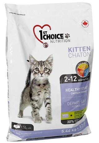Сухой суперпремиум корм для котят 1st Choice Kitten Healthy Start курица 5.44 кг