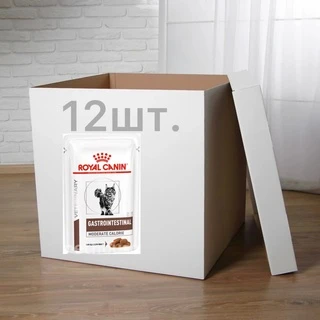ПАК.Консерва для дорослих котів Royal Canin Gastro Intestinal Moderate Calorie 12шт по 85 г