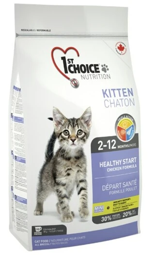 Сухой суперпремиум корм для котят 1st Choice Kitten Healthy Start курица 10 кг