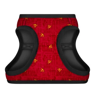 М'яка шлея для собак WAUDOG Clothes з QR паспортом, малюнок "Супермен червоний", XS1, В 24-27 см, С 18-20 см