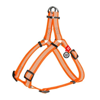 Поводок для собак водостійкий WAUDOG Waterproof з QR-паспортом, світловідбиваючий, металевий пряжка-фастекс, XS, Ш 15 мм, Дл 30-39 см, оранжевий