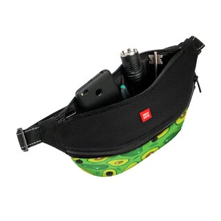 Поясна сумка-бананка WAUDOG Textile для корму та аксесуарів, малюнок "Авокадо", розмір 33*17*10 см