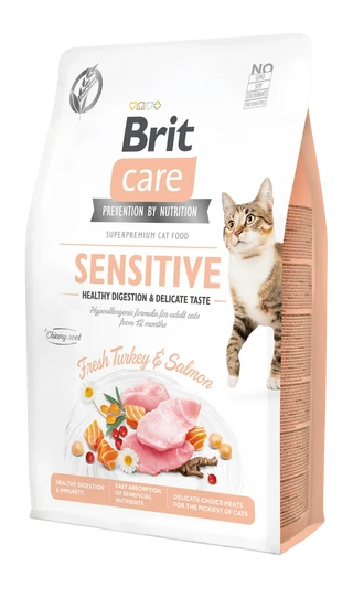 Сухий беззерновий корм Brit Care Sensitive HDigestion для котів з чутливим травленням індичка/лосось 2 кг