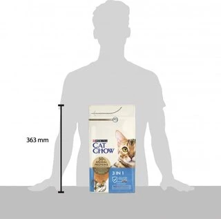 Сухой корм для взрослых кошек Purina Cat Chow Feline 3-in-1 с формулой тройного действия, с индейкой 15 кг (НФ-00000347)