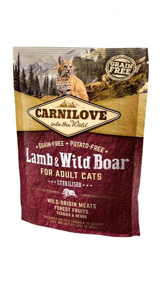 Сухий корм для дорослих стерилізованих кішок Carnilove Lamb &amp; Wild Boar Sterilised 400 г