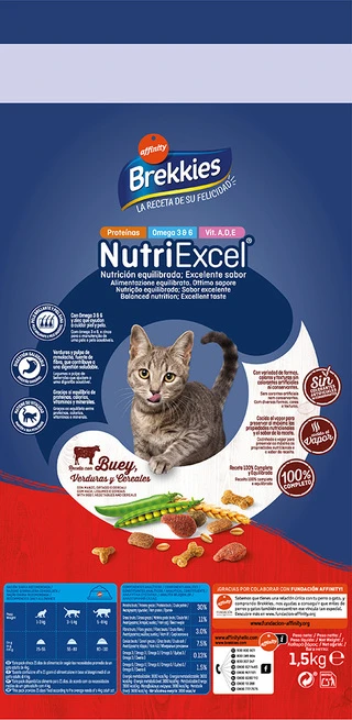 Сухой корм для котов Brekkies Cat Beef с говядиной 1.5 кг