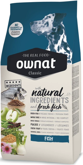 Сухой корм для взрослых собак с рыбой Ownat Classic Fish (Dog) 20 кг