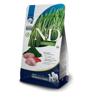 Фармина сухой корм для собак N&amp;amp;D SPIRULINA LAMB ADULT MEDIUM &amp;amp; MAXI с ягненком, спирулиной и ягодами годжи, 2 кг