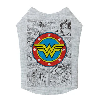 Майка для собак WAUDOG Clothes, рисунок "Чудо-женщина комикс", M40, B 62-68 см, С 35-40 см