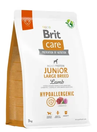 Сухий корм для молодих собак великих порід Brit Care Dog Hypoallergenic Junior Large Breed (ягня) 3 кг