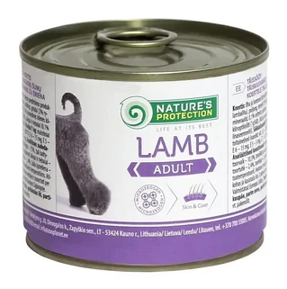 Влажный корм для взрослых собак всех пород с ягнятиной Nature's Protection Adult Lamb 200г