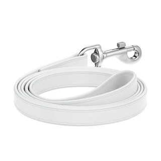 Поводок для собак кожаный WAUDOG Design, Ш 12 мм, Дл 122 см, белый