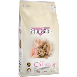 Сухий корм для котів BonaCibo Adult Cat Light&amp;amp;Sterilized з м'ясом курки, анчоусами та рисом 5 кг (BC405680)