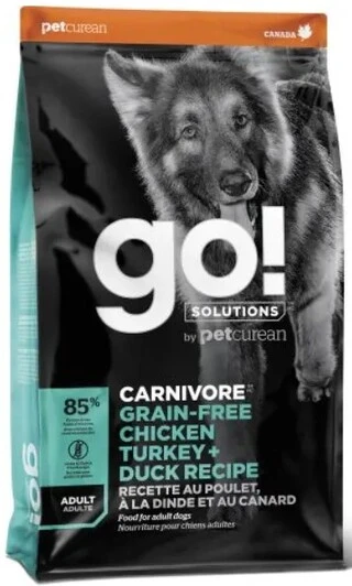 Корм для собак з куркою, індичкою та качкою GO! GO! Carnivore Grain Free Chicken, Turkey + Duck Adult Dog Formula 10 кг