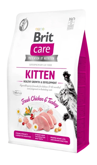 Сухий беззерновий корм Brit Care Kitten HGrowth &amp; Development для кошенят курка/індичка 0.4 кг