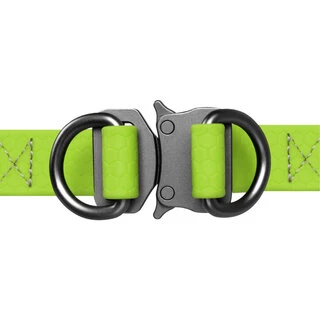 Поводок для собак водостійкий WAUDOG Waterproof з QR-паспортом, металевий фастекс, Ш 15 мм, Дл 40-55 см, салатовий