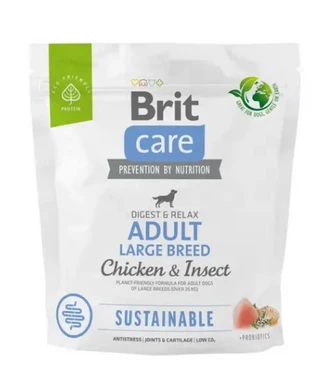 Корм для собак великих порід Brit Care Dog Sustainable Adult Large Breed з куркою та комахами 1 кг