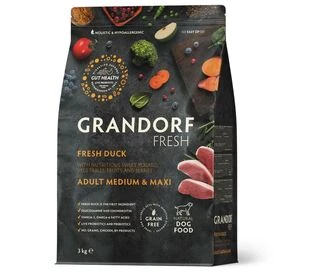 Сухой корм для взрослых собак средних и крупных Grandorf FRESH DUCK &amp;amp; SWEET POTATO ADULT DOG MEDIUM &amp;amp; MAXI с уткой 3 кг